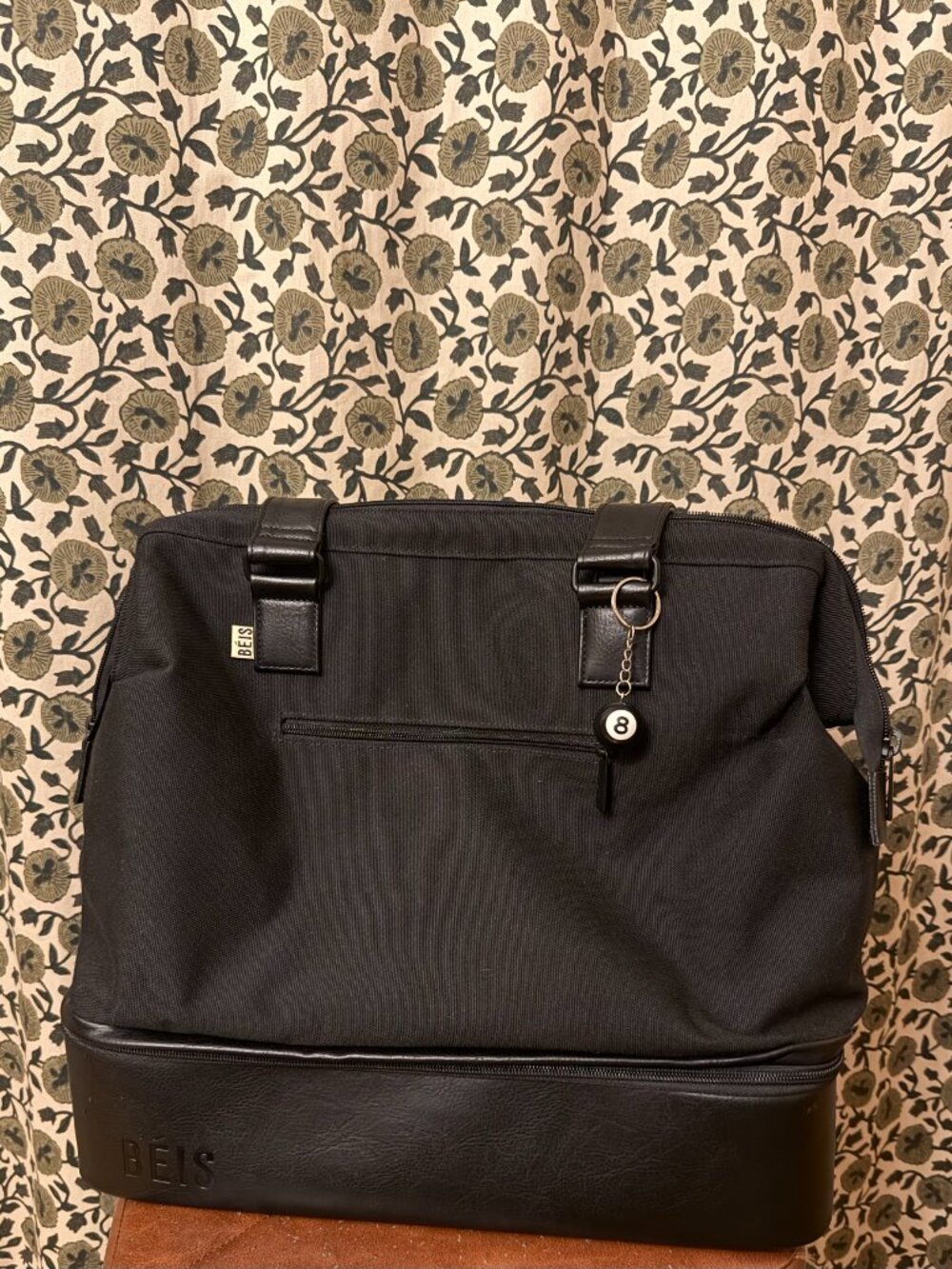BEIS The Mini Weekender Convertible Travel Bag in Black, Detachable Compartment - Picture 7 of 8